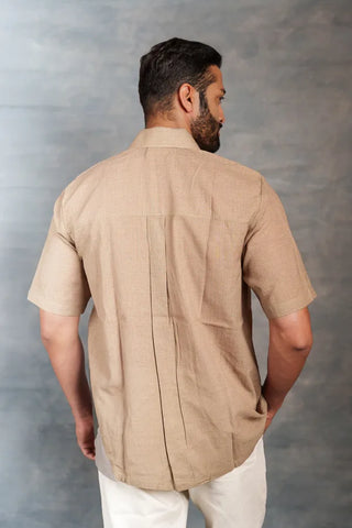 Handwoven Khadi Shirt with Applique Detailing