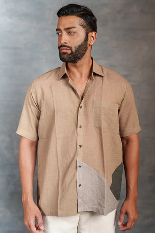 Handwoven Khadi Shirt with Applique Detailing