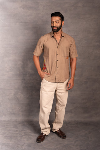 Men’s short sleeve khadi shirt – handmade detailing - sleeves party
