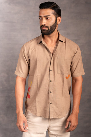 Men’s short sleeve khadi shirt – handmade detailing - sleeves party