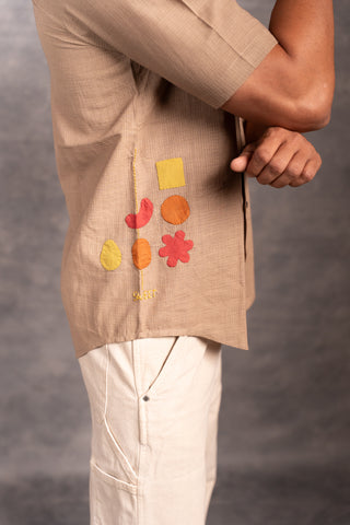 Men’s short sleeve khadi shirt – handmade detailing - sleeves party