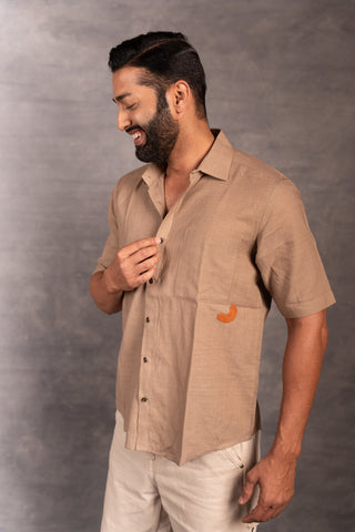 Men’s short sleeve khadi shirt – handmade detailing - sleeves party