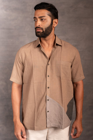 Handwoven khadi shirt with applique detailing - sleeves party