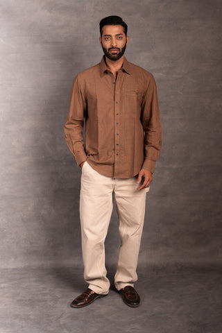 Handwoven khadi shirt with artisan applique – full sleeve classic fit - sleeves party