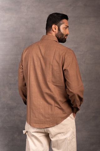 Handwoven khadi shirt with artisan applique – full sleeve classic fit - sleeves party