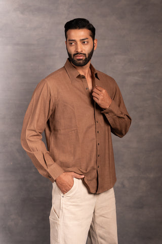 Handwoven khadi shirt with artisan applique – full sleeve classic fit - sleeves party