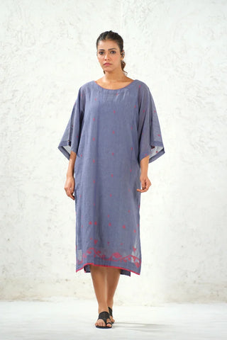 Jamdani - Blue Kimono Dress