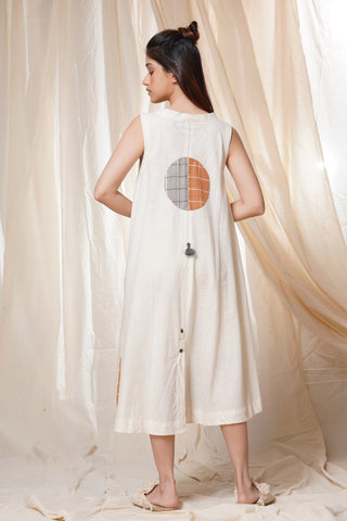 Timeless Checks - Ethical Off-White Khadi Dress