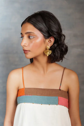 White spaghetti - Handwoven long slit dress