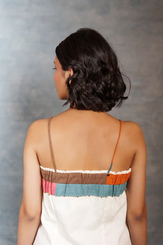 White spaghetti - Handwoven long slit dress