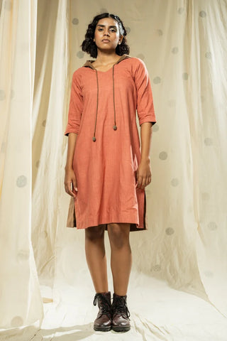 Hand Crafted - Organic Khadi Hoodie Dress