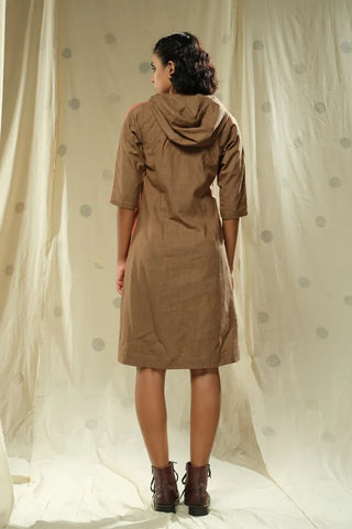 Hand Crafted - Organic Khadi Hoodie Dress
