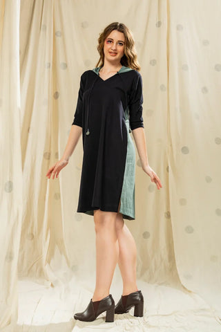 Hand Crafted - Organic Khadi Hoodie Dress