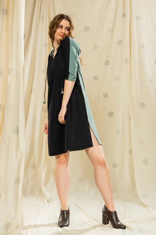 Hand Crafted - Organic Khadi Hoodie Dress