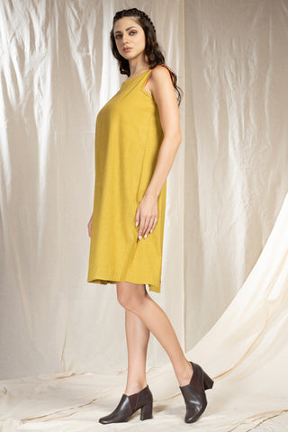 Khadi Cascade - Handmade Relaxed Fit Mid-Length Dress