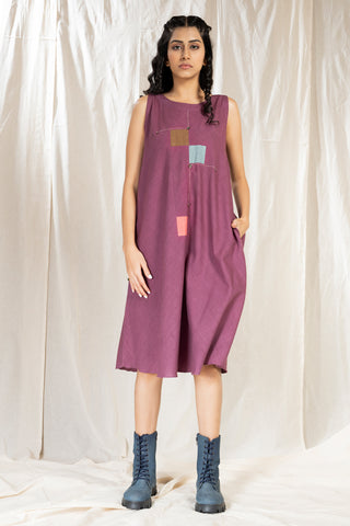 Hand Woven - Hand Spun Applique Knee Length Dress