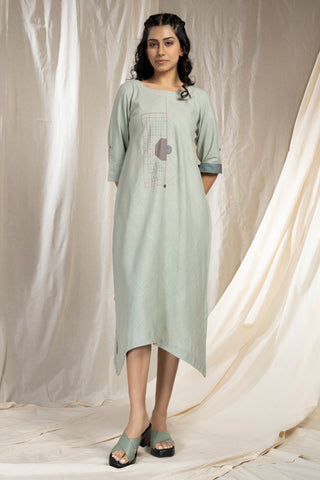 Hand Woven - Hand Spun Khadi Applique Dress