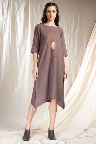 Hand Woven - Hand Spun Khadi Applique Dress