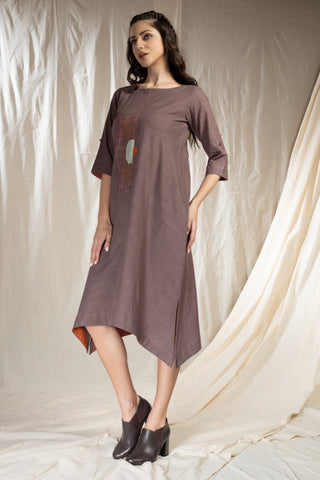 Hand Woven - Hand Spun Khadi Applique Dress