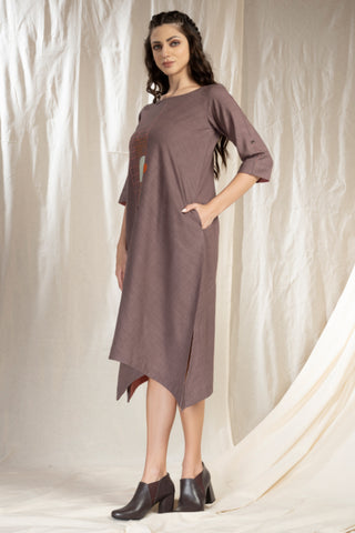 Hand Woven - Hand Spun Khadi Applique Dress