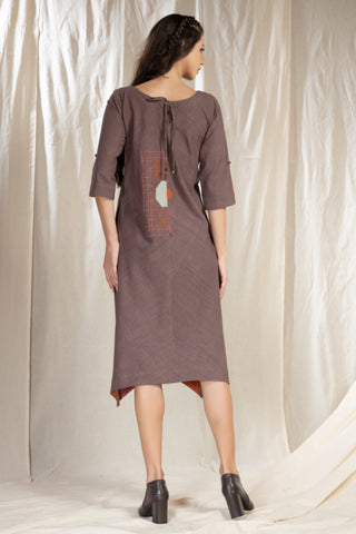 Hand Woven - Hand Spun Khadi Applique Dress