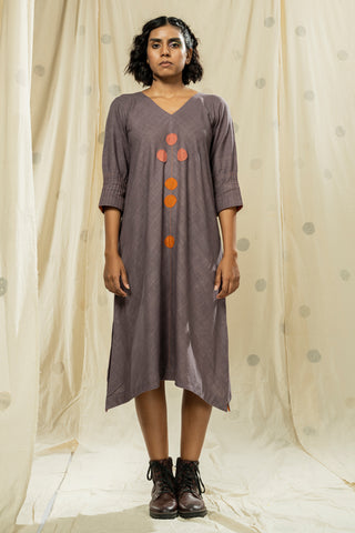 Hand Woven - Hand Spun Organic High-Low Hand Applique Dress