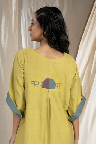 PinTuck Perfection- Lime Asymmetric Dress