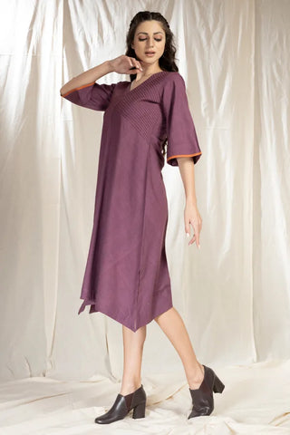 PinTuck Perfection- Purple Affair Dress