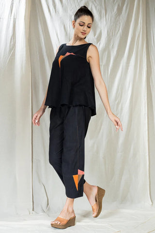 Eco Angles-Black Applique Co-Ord Set