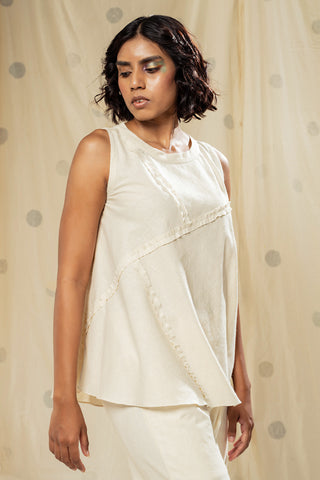 Hand Woven - Hand Spun Khadi Sleeveless Co-Ord Set