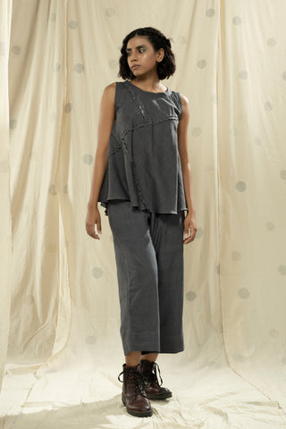 Hand Woven - Hand Spun Organic Khadi Gray Co-ord Set