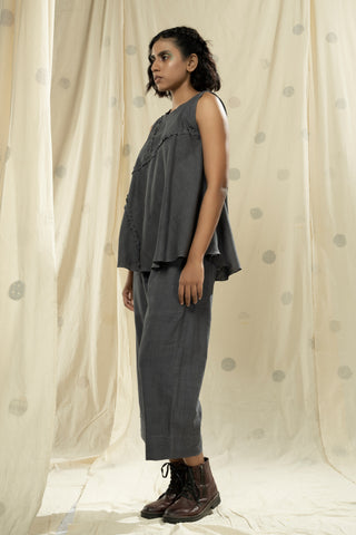 Hand Woven - Hand Spun Organic Khadi Gray Co-ord Set