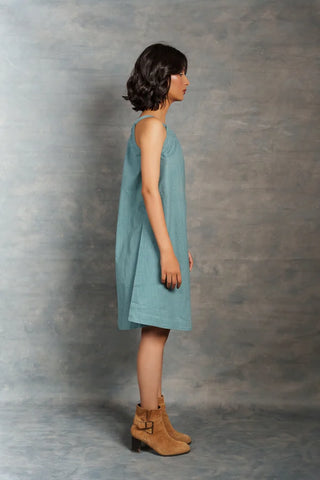 Handwoven Khadi Appliqué Dress – Sustainably Crafted