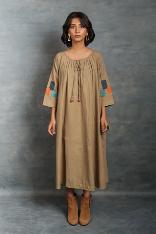 Handwoven Khadi Applique Dress – Ethically Handmade