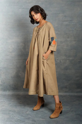 Handwoven Khadi Applique Dress – Ethically Handmade