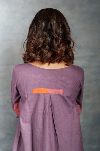 Crafted Calm: Hand-Spun Khadi Dress with Textured Detailing