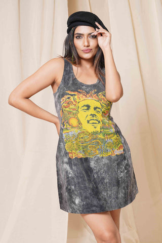 Thread Game Reggae Legend Acid-Wash Graphic Long Tank Top