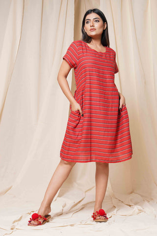 Comfort Me - Mid Length Exclusive Abstract Print Dress