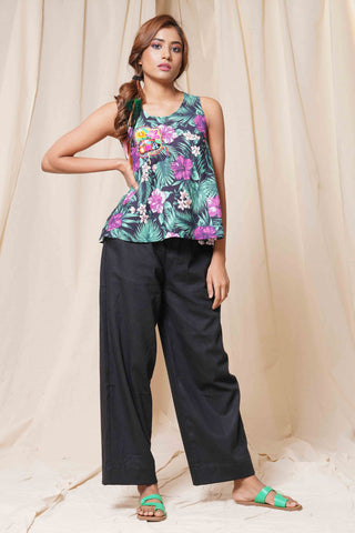 Vibrant  - Hand Embroidered Colorful Short Top