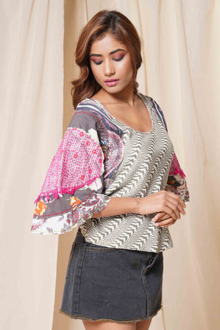 Artisan Patchwork Kaleidoscope Short Top