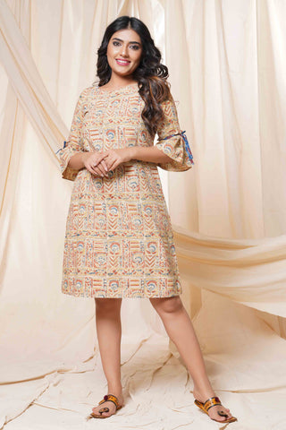 Thread Game - GAMTHI BLOCK PRINT KURTI